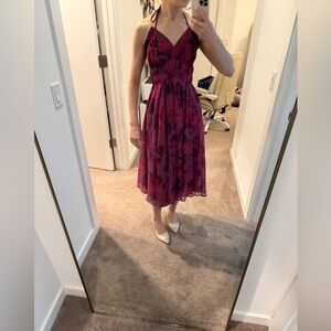 French Connection Pink Floral Midi Dress